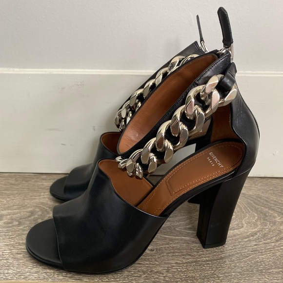 Givenchy Chain Ankle Block Heel Sandals - Picture 4 of 8